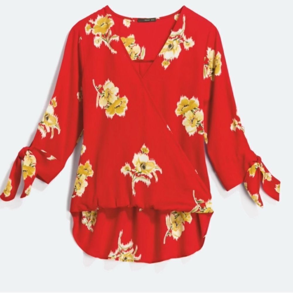 West Kei Allan Tie Sleeve High Low Blouse size XS